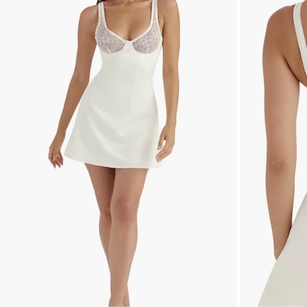 House of CB Cassandra Lace Cup Satin Minidress